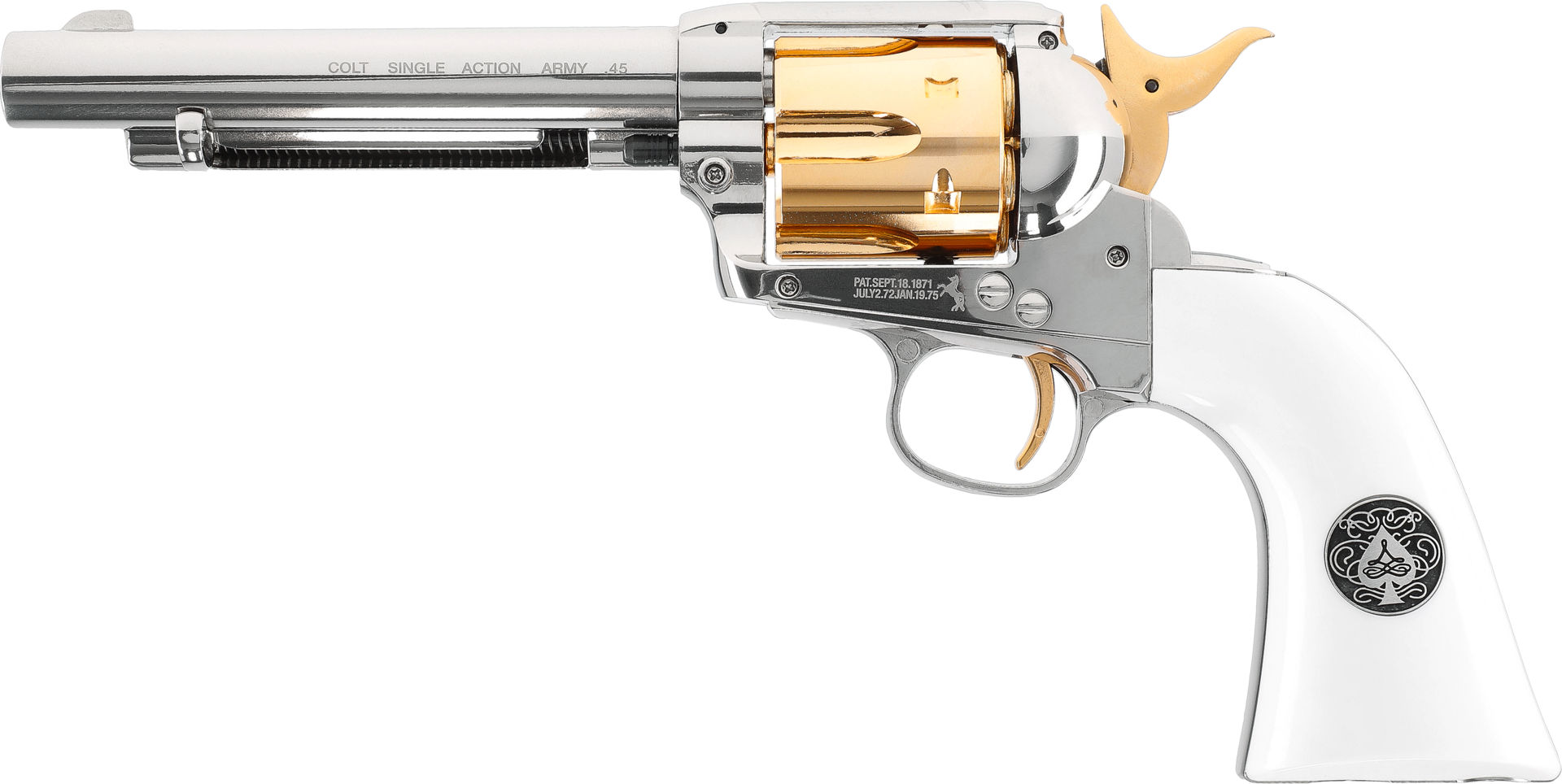 Colt Single Action Army SAA CO2-Revolver Smoke Wagon CHR-WHT 4,5 mm Diabolo 