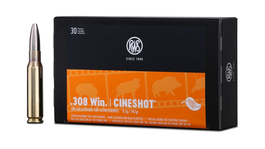 Cineshot .308 Win 147 grs 30 Schuss Spezialpatronen für Schießkino