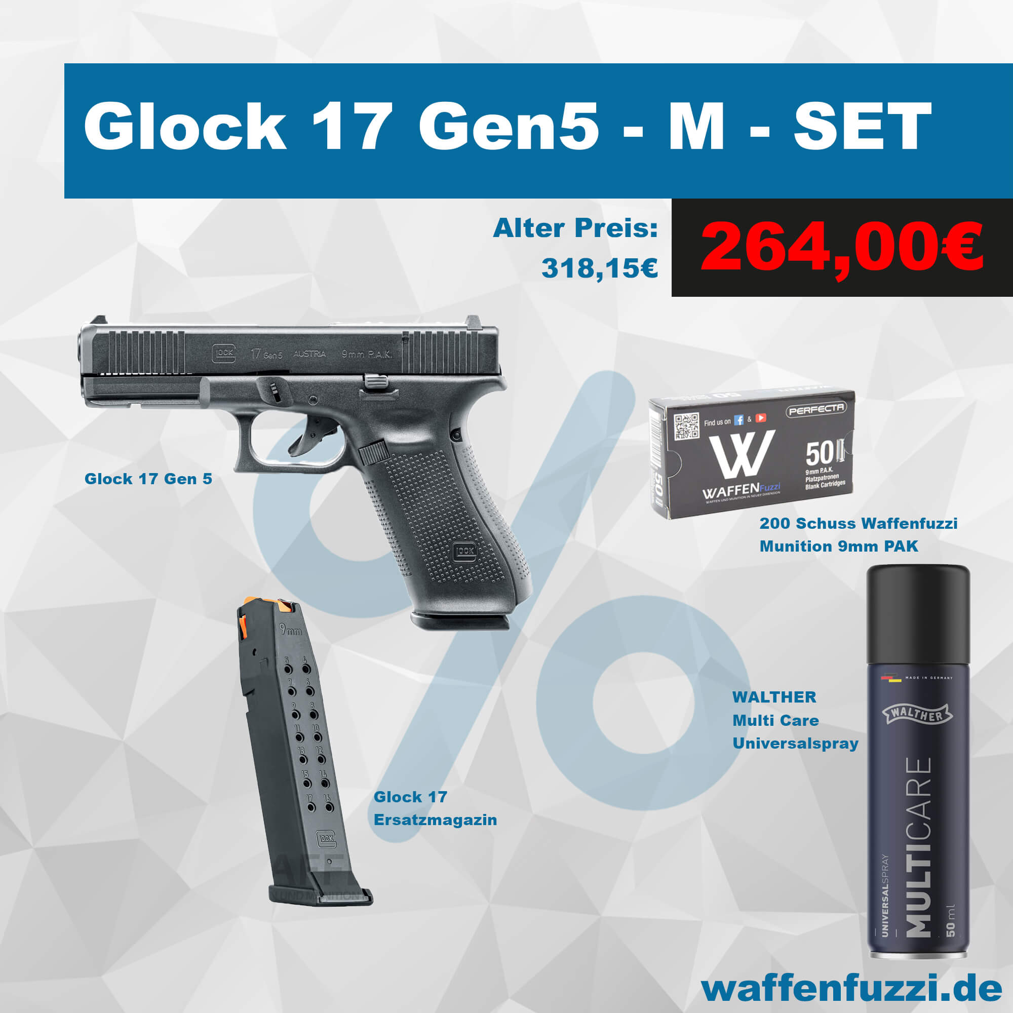 Glock 17 Schreckschuss Set M
