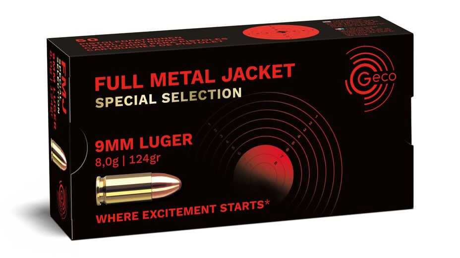 Geco Special Selection 9mm Luger FMJ 124gr 50 Schuss I deutsche Fertigung