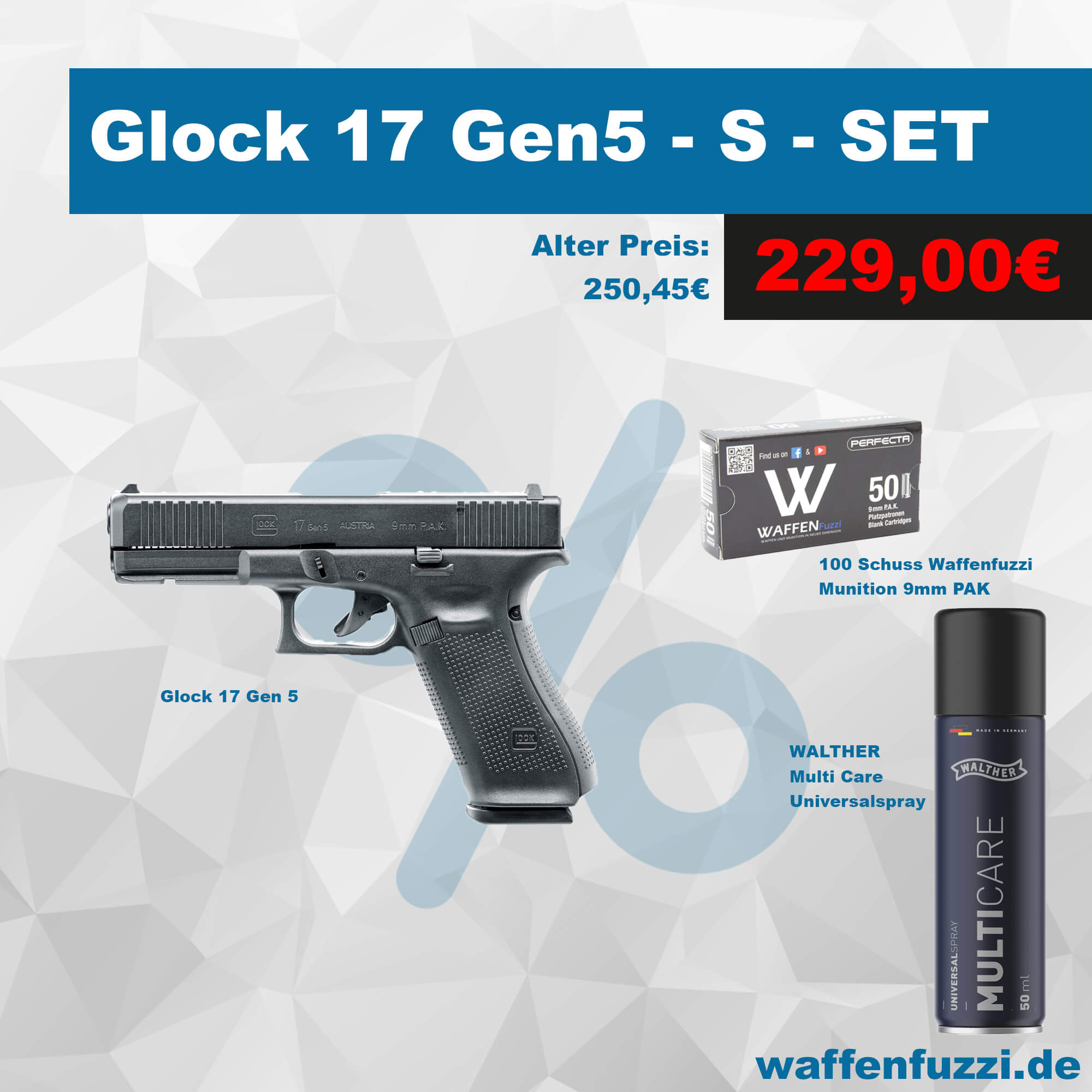 Glock 17 Schreckschuss Set S