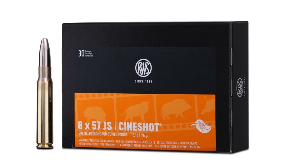 Cineshot 8x57 JS Spezialpatrone für Schießkino 187 grs 50 Schuss