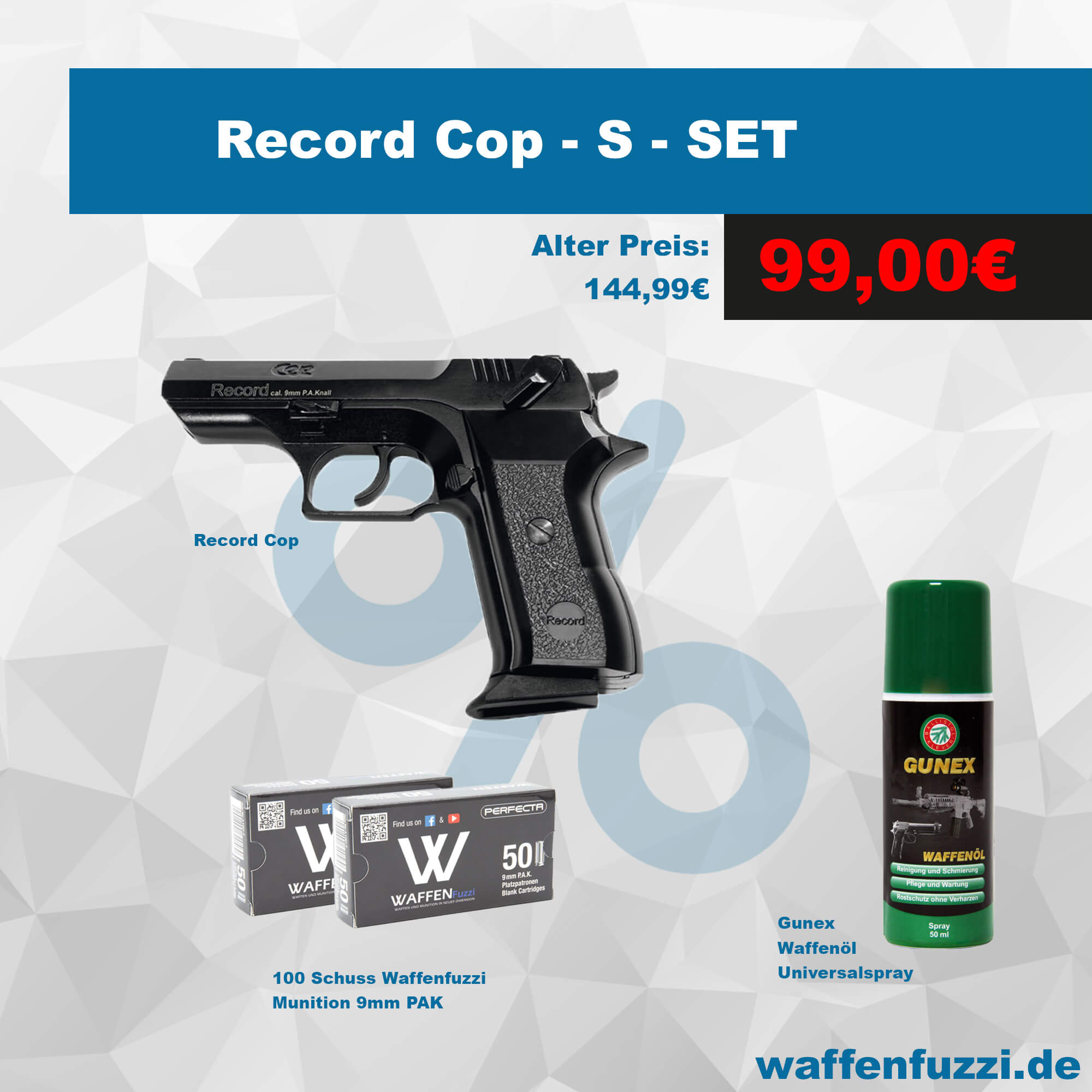 Record Cop Schreckschusspistolen Set "S" Kaliber 9mm PAK