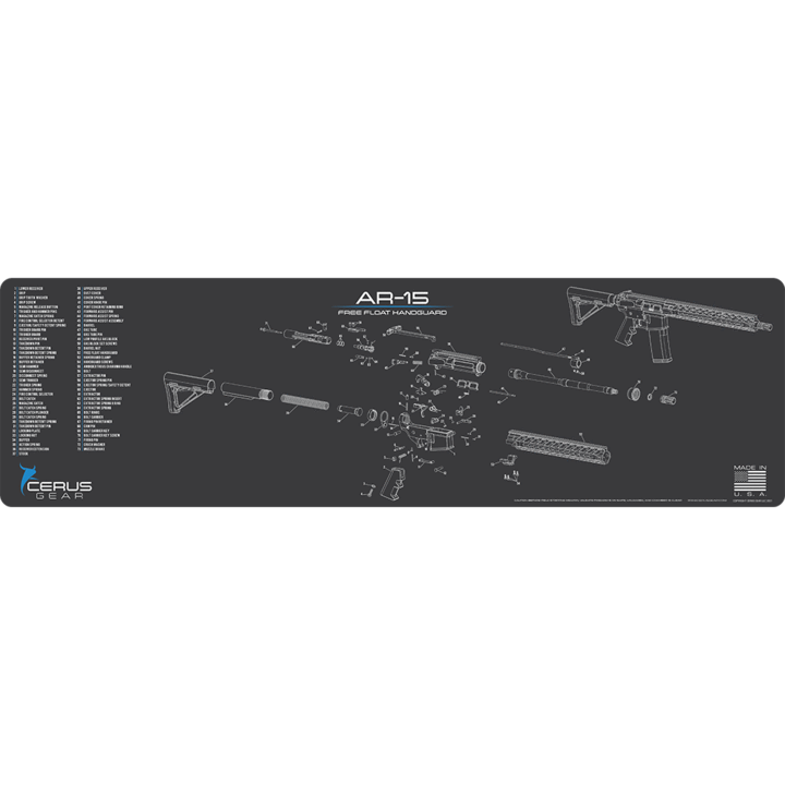 Schematic Promat Waffenmatte für AR-15. Optimale Waffenpflege mit Cerus Gear