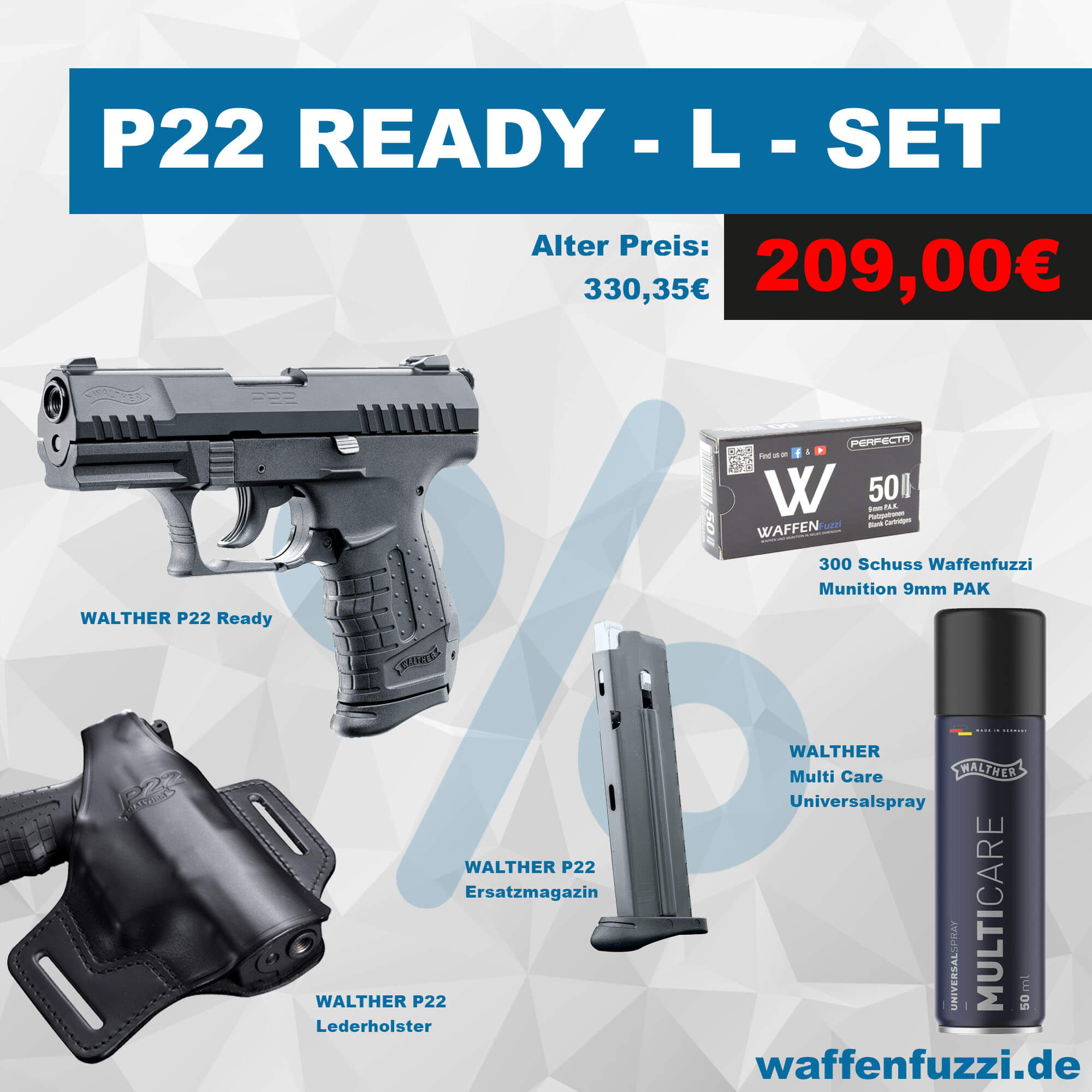 Walther P22 Ready Schreckschuss Set S