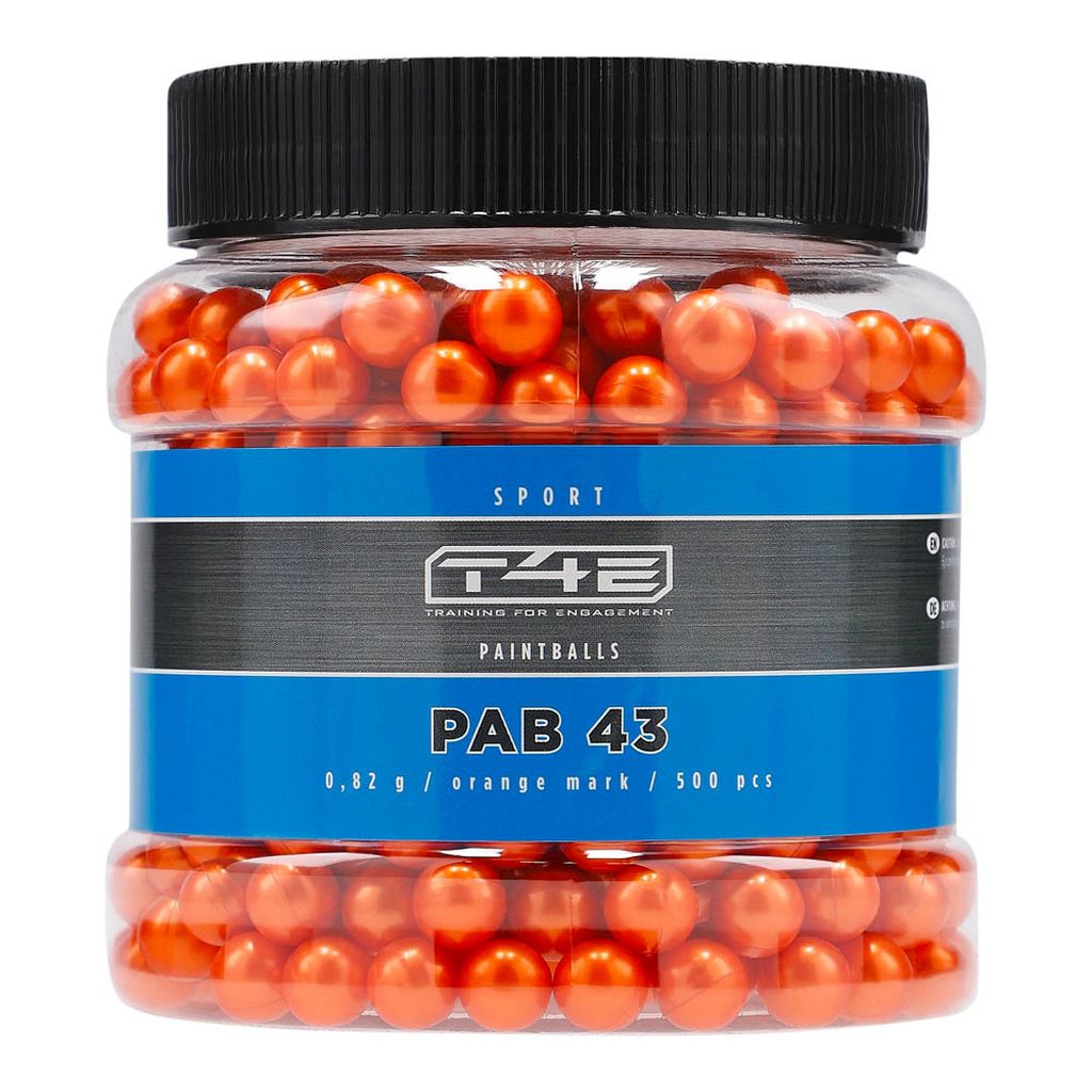 T4E Sport PAB 43 Farbkugeln 500 Schuss Kaliber .43 Orange